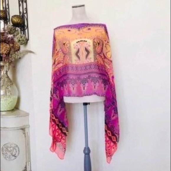 NWT - Orange Poncho Top - Picture 1 of 8